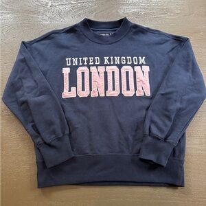 Abercrombie Kids Navy Embroidered Crewneck Sweatshirt, size 13-14, worn once